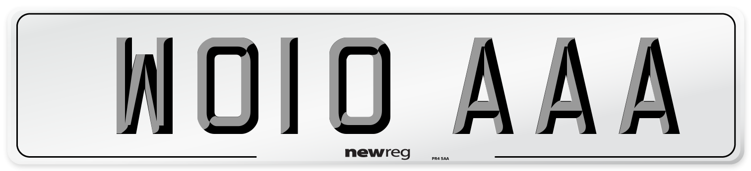 WO10 AAA Number Plate from New Reg